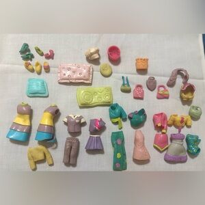 Polly pocket rubber clothes lot